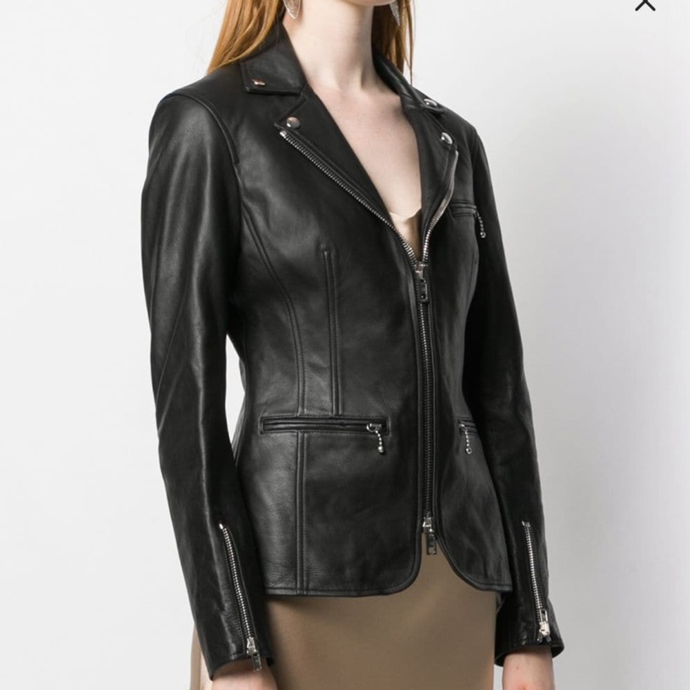 Alexander wang ball chain biker jacket sz 2